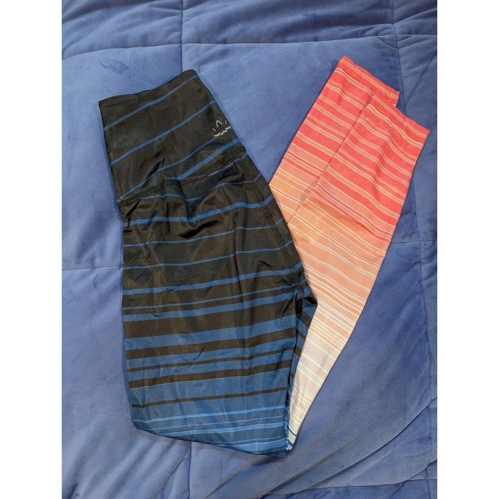 Beyond Yoga Leggings Rise Above Lux Ombre Striped High Waist Yoga - Size S